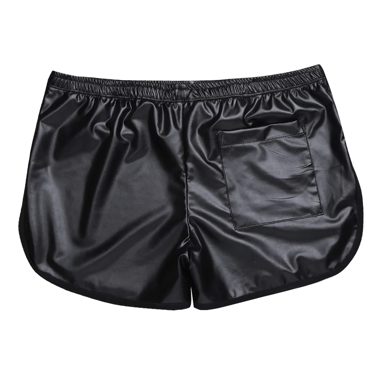 Faux Leather Board Shorts with Back Pocket Mens Beach Shorts Men