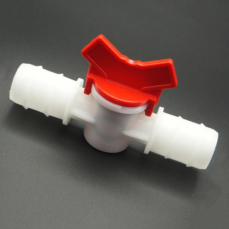 

10mm Hose Barb x 10mm Hose Barb Two Way Plastic Ball Valve Aquarium Garden Micro Irrigation Connector