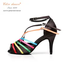 ЭПРО Танцы бренд Обувь 10238 Бесплатный настроить каблук Сальса обуви высокий каблук, Для Женщин Атлас Костюмы для латиноамериканских танцев/Костюмы для бальных танцев Обувь для танцев