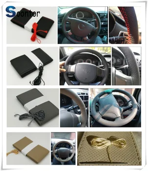 

car accessories Soft fiber leather steer braided DIY steering wheel cover For Mercedes Benz W211 W203 W204 W210 W124 AMG W202