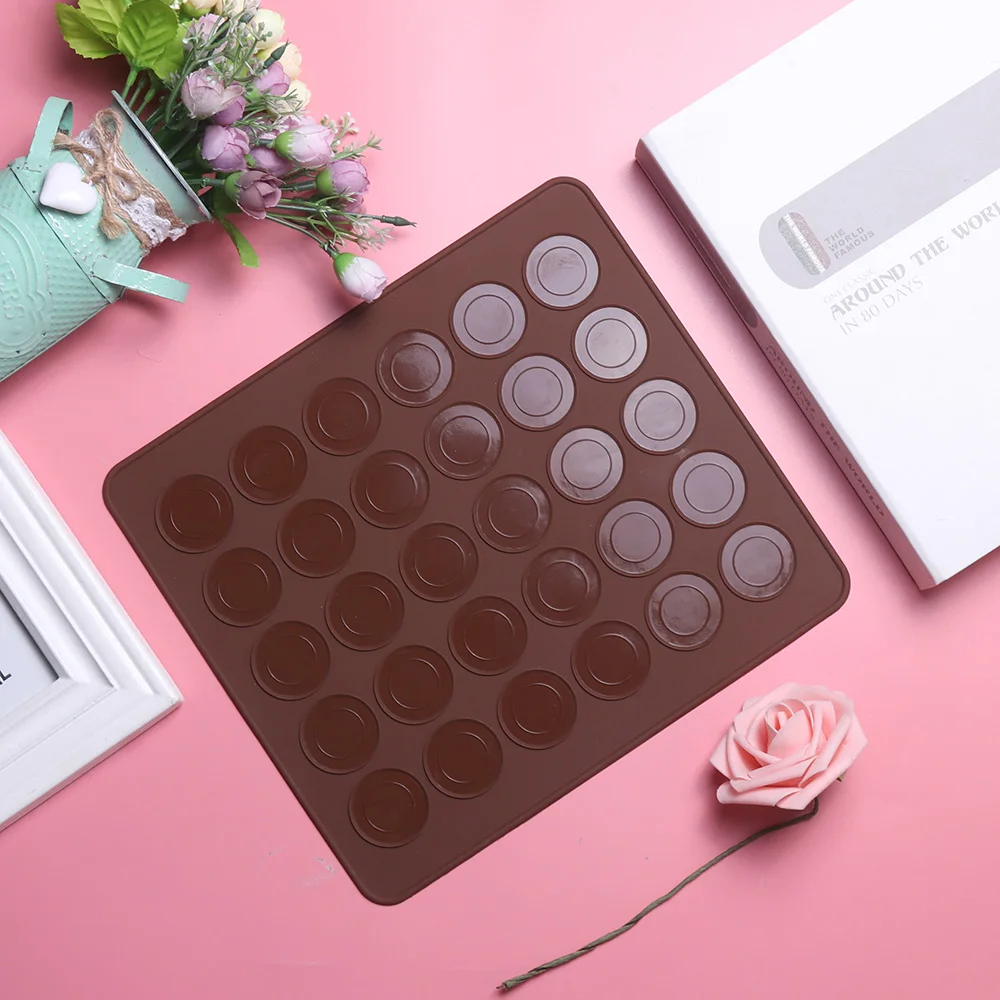 Silicone Macaron Macaroon Pastry Oven Baking Mould Sheet Mat 30 Cavity DIY Mold Baking Mat