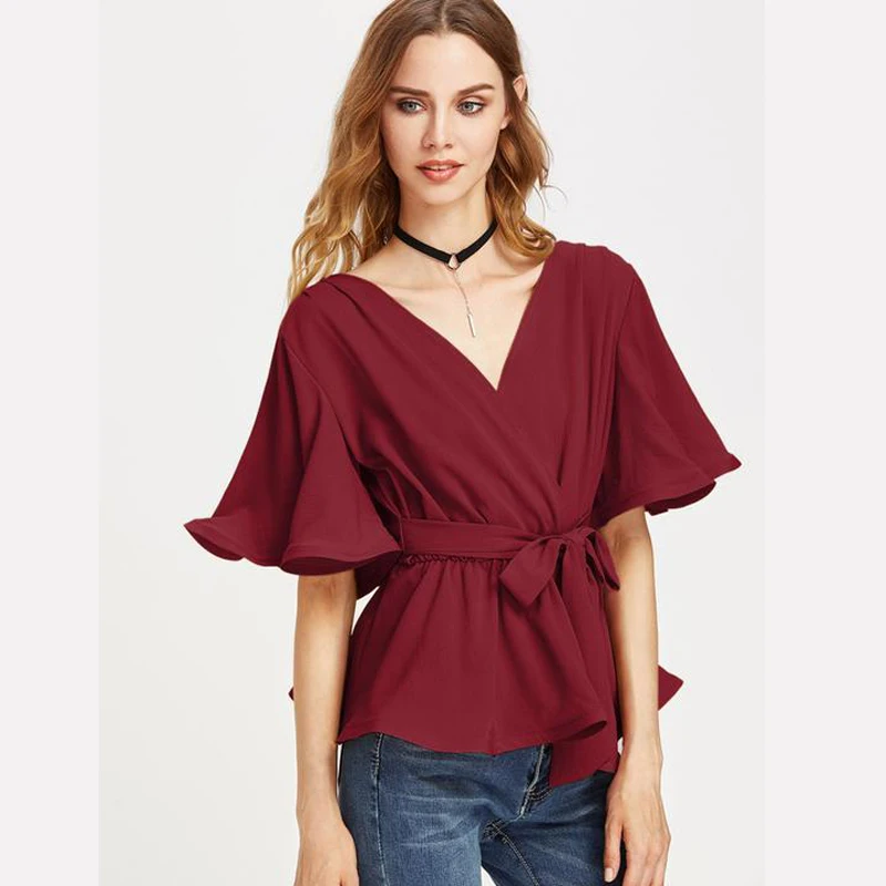 surplice wrap blouse