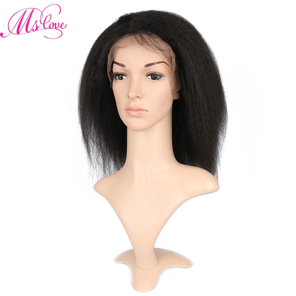 Ms Love Kinky Straight Wig Lace Front Human Hair Wigs With Baby Hair Yaki Brazilian Wig For Women Full Lace Wig Remy Hair