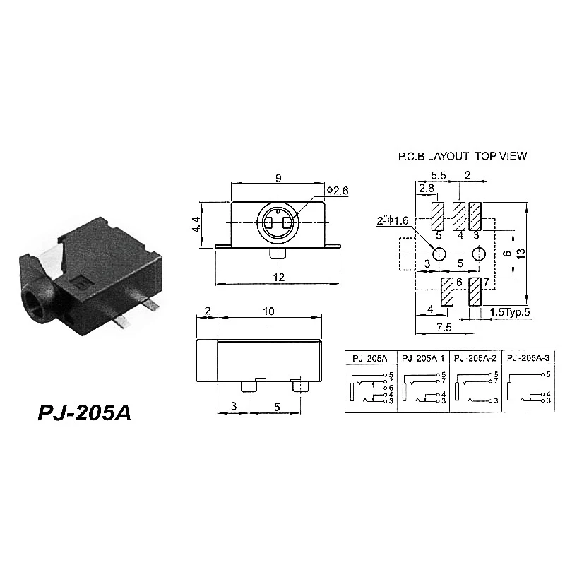 30pcs 2 5 Headphone Jack Audio Cable Connector Socket Audio Plugs For High Quality Audio Dedicated PJ 205A Gold plated