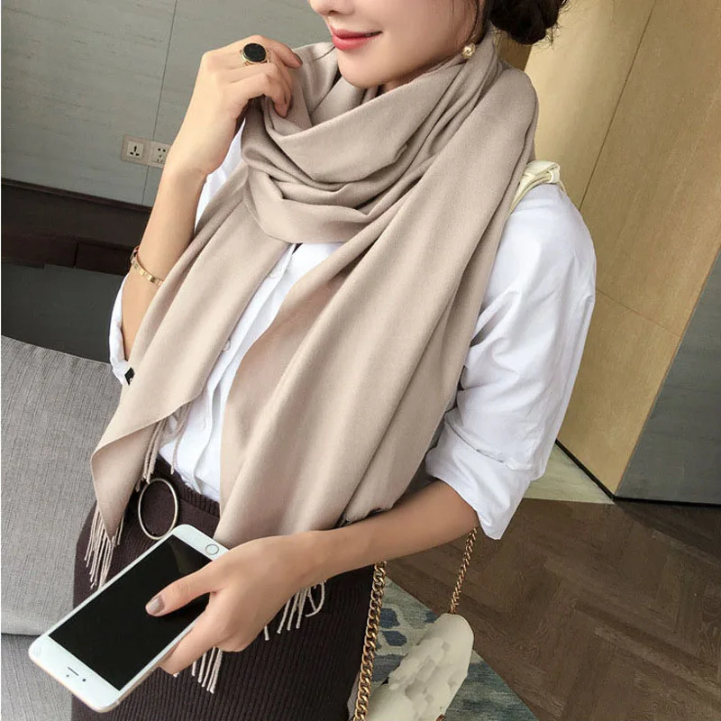 

Women Winter Cashmere Scarf Ponchos and Capes Lic Female Blanket Pashmina Scarves Warm Tippet Shawl Tassel Stoles