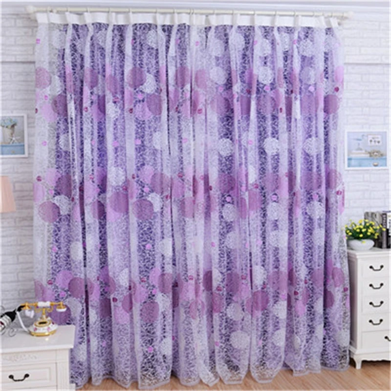 

Nest Floral Voile Door Window Curtains Winow Divider Scarf Flower Curtain Transparent for Living Room Children Bedroom 2017 New