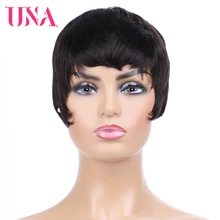 Перуанские прямые человеческие волосы парики Remy машина человеческие парики 6 дюймов длинный цвет#1# 1B#2#4#27#30#33# 99J# ошибка#350#2/33