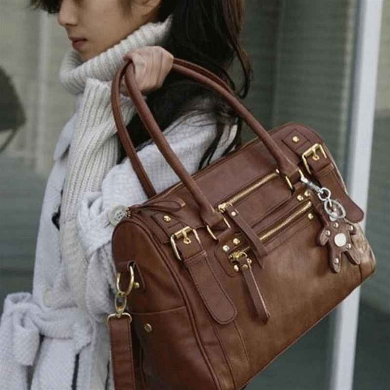 Bolsa de Ombro Bolsa Feminina Vintage Cinto Urso Casual Tote Feminino Mensageiro