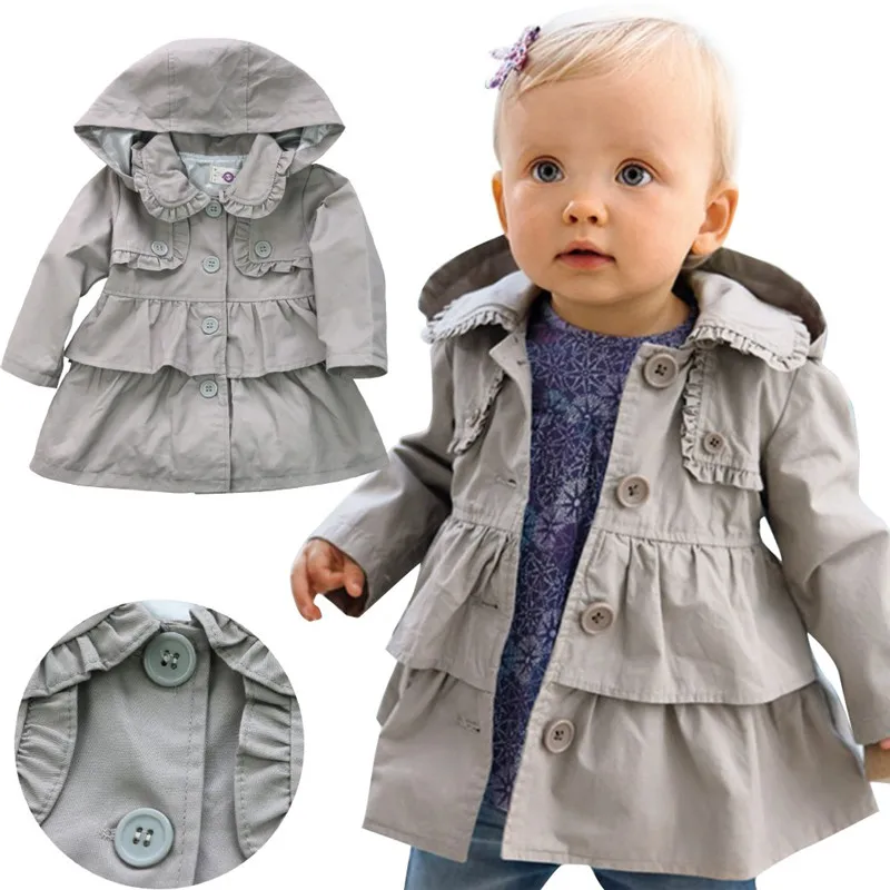 FEESHOW Одежда для детей; малышей; девочек Зимний плащ с капюшоном Штормовка верхняя одежда SZ 6 Months-5Years