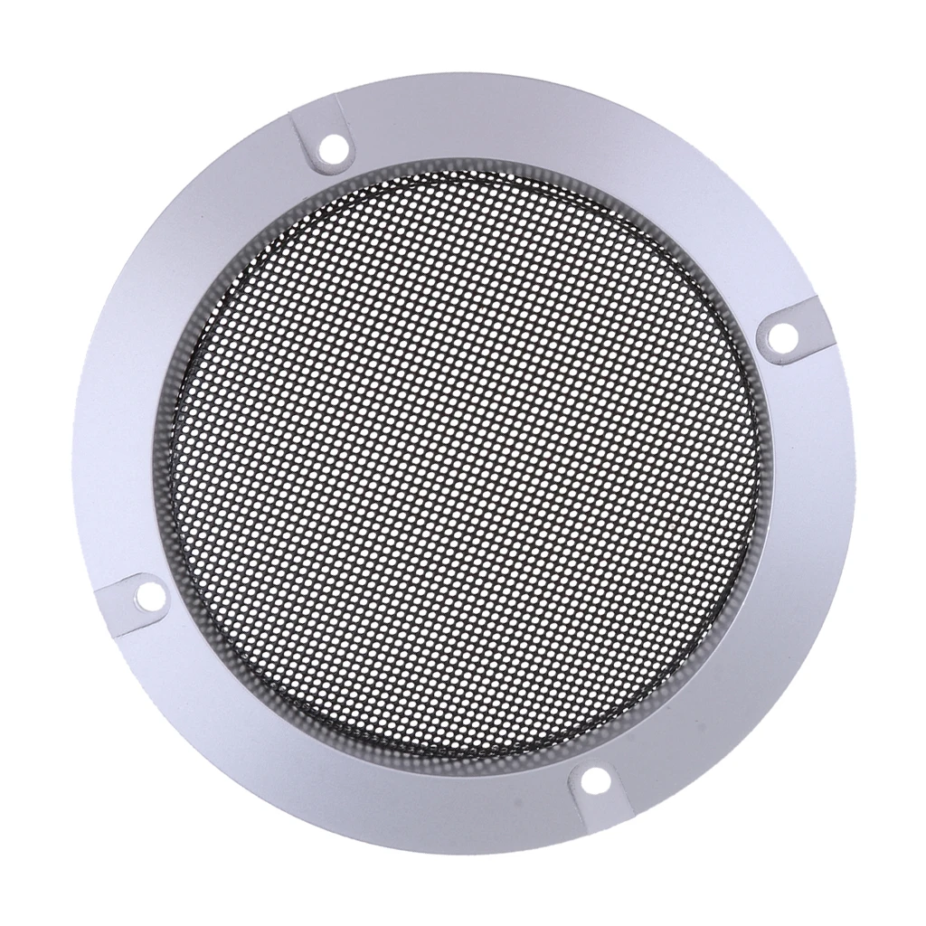 4 Inch Speaker Grills Cover Case with 4 pcs Screws for Speaker Mounting Home Audio DIY -124mm Outer Diameter Silver
