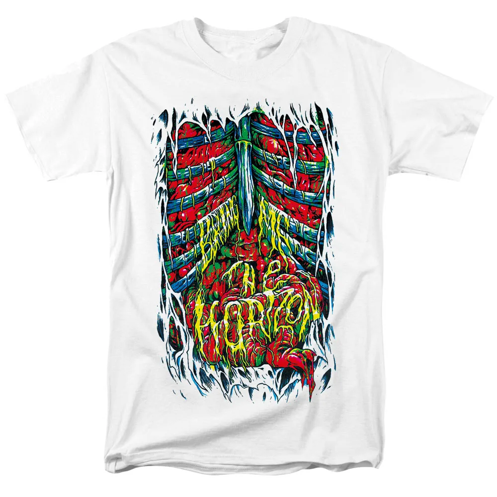 Белая хлопковая Футболка Bloodhoof Bring Me The Horizon с металлическим сердечником|Футболки|