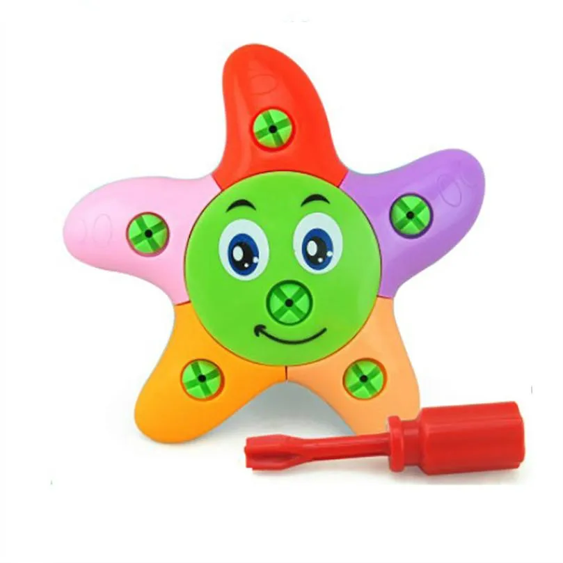 Детский игрушечный поезд DIY разборка самолета автомобиля строительные блоки модель инструмента с отверткой собранные развивающие игрушки - Цвет: star