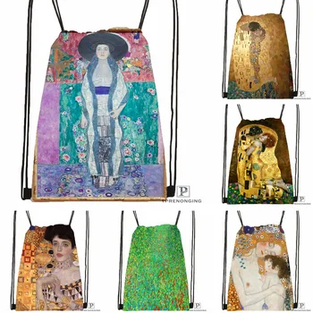 

Custom Gustav Klimt #9 softDrawstring Backpack Bag Cute Daypack Kids Satchel (Black Back) 31x40cm#180531-02-22