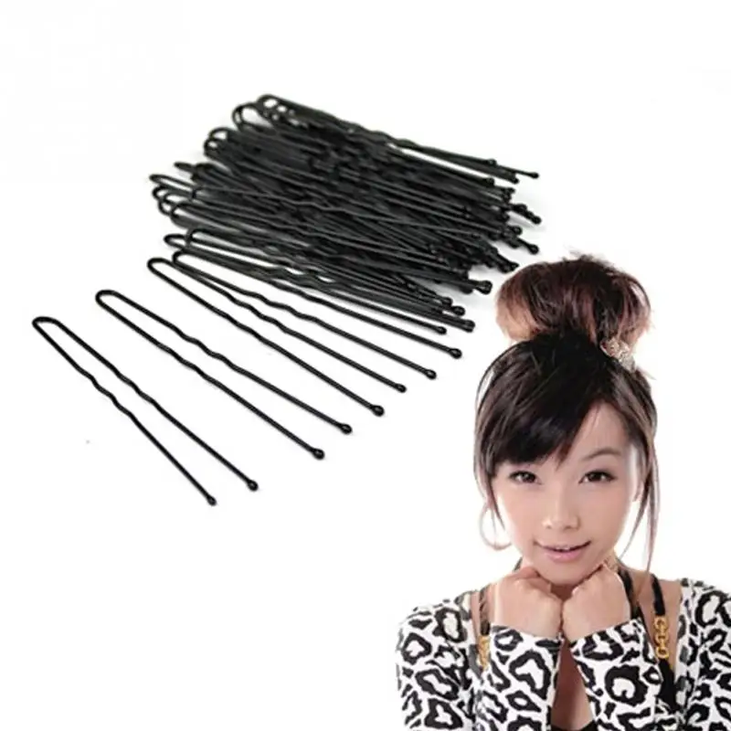 

2018 New Arrival Beauty Hair Pins 50pcs/Bag Thin U Shape Hair Bobby Pin Black Metal Clips Health Hair Care Styling Tools