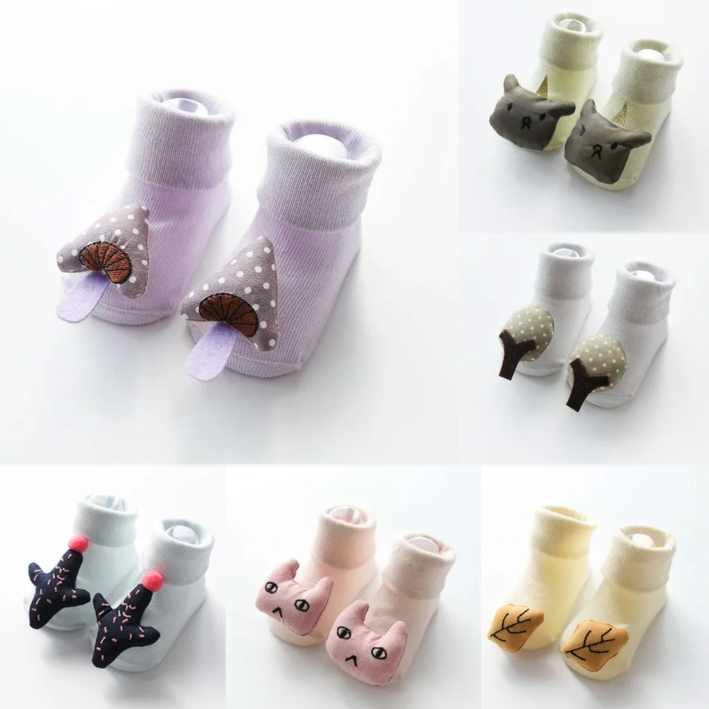 Милые детские носки с рисунком для новорожденных, calcetines, детские Нескользящие зимние теплые детские носки, тапочки, ботинки, meias