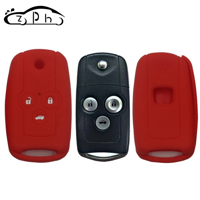 

3 Button Silicone Key Case Cover for Honda Accord Civic CRV CRZ ACURA MDX TL Crosstour City Element Hrv Odyssey Crider Jed EURO