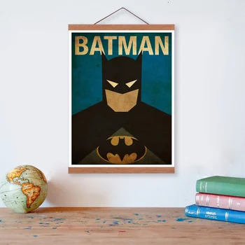 

Batman Super Hero Superheros Movie Wooden Framed Canvas Painting Home Decor Wall Art Print Pictures Poster Hanger