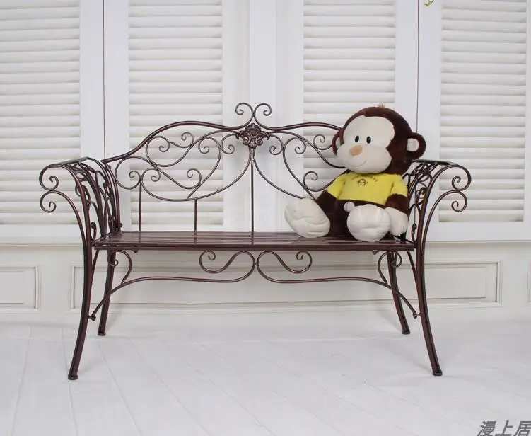 European Wrought Iron Sofa Chair Outdoor Bench Balcony Living Room