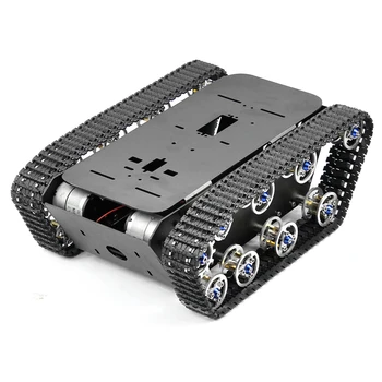 

feichao Smart Robot Aluminum Alloy Car Tank Chassis Kit Big Platform with Motors for DIY Remote Control Robot Car Toys