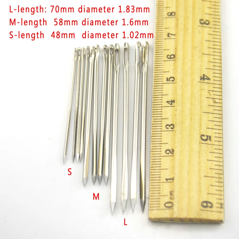 10pcs/set Stainless Steel 7cm length handwork Leather Sewing needles  rhombus triangular pin for leather goods production&repair - AliExpress