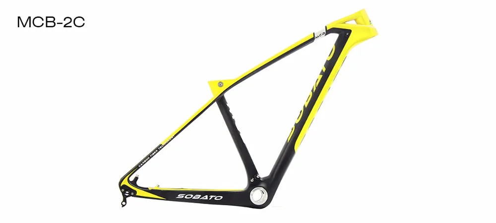 SOBATO 27,5 er MTB горный велосипед рама внутренний кабель Frameset велосипедная углеродная рама Bsa 14,", 16, 17,5", 19"