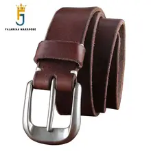 FAJARINA Qualität Pin Schnalle Metall Joker Retro Gürtel Grün Reinen Rindsleder Zubehör Gürtel für Männer Zubehör Mann N17FJ107