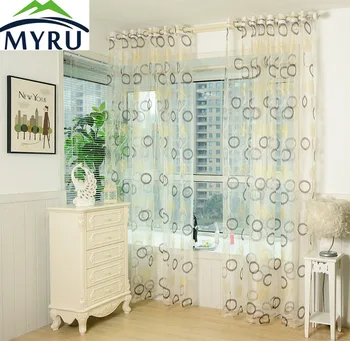 

MYRU High Quality Embroidered Sheer Curtains,Geometrical Window gauze for Living Room,Bedroom Tulle Curtains Window Coverings