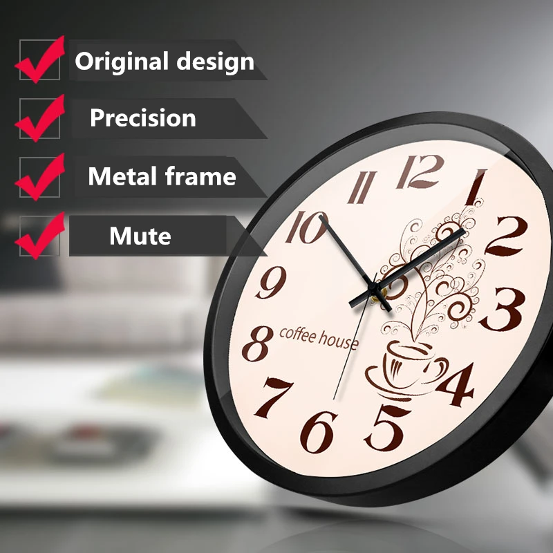 

Large Wall Clock Home Decor Kitchen Metal Quiet Wall Clock For Living Room Relogio Parede Quartz Watch Household Products QQN451