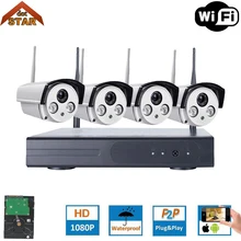 Беспроводной CCTV Камера Системы 1080 P 4CH NVR Kit Stardot 2MP ИК Открытый P2P Wi-Fi IP камера видеонаблюдения Камера Системы комплект видеонаблюдения