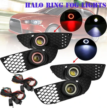 

12V 40A 55W Clear Lens Halo Ring Fog Lights Lamps With Wiring Harness Switch Relay for Mitsubishi Lancer 2008-2014