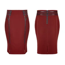 Панк рейв для женщин панк военная форма половина юбка Сексуальная готика Slim Fit Женские рабочие юбки Вечеринка клуб Юбки До Колена