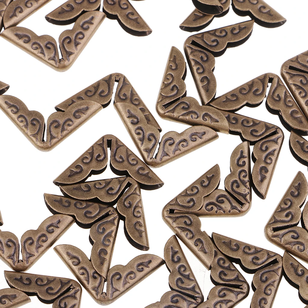 50pcs Metal Book Scrapbook Photo Albums Menus Notebook Folder File Corner Protector Decoration for DIY Crafts 14x14mm
