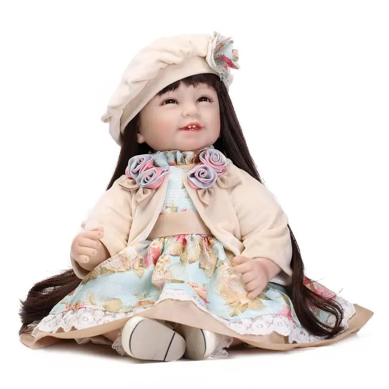 NPK кукла 55 см Новые Силиконовые Винил очаровательны реалистичные Pretty Baby Bonecas для девочек со шляпой игрушки для детей bebe кукла реборн menina