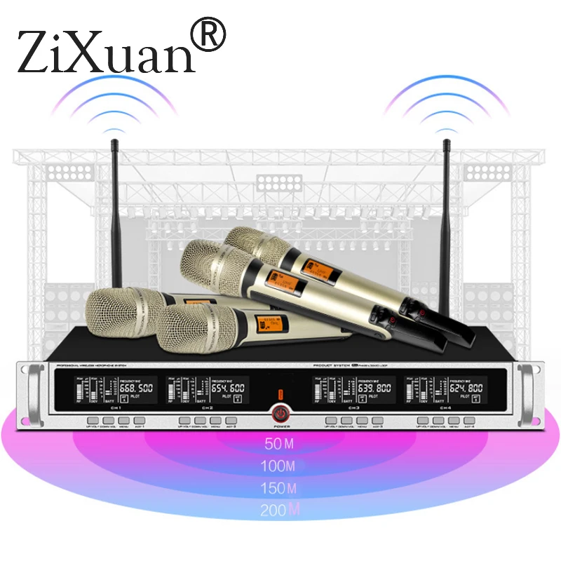 ZX-8416-h SP4-SKM9000 1" монтируемый в стойку UHF Беспроводной система микрофонов конференции домашнее Караоке ручной микрофон