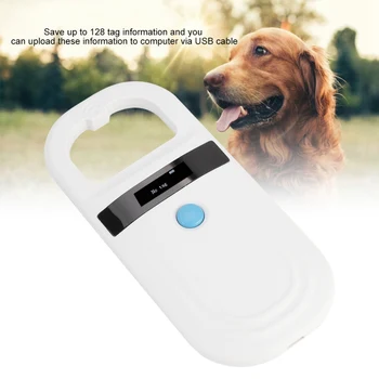 

Pet Dog Cat Reader Electronic Tag Low Frequency Ear Tag Scanner OLED Display ID Reader FDX-B ISO11784 / 85 EMID 134.2 kHz