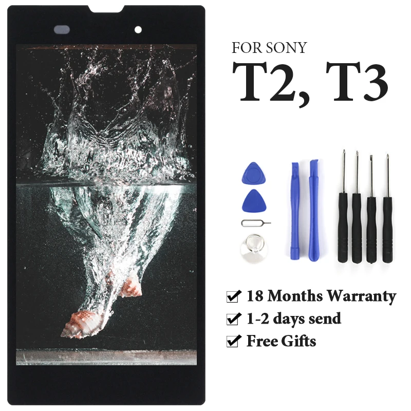 

For Sony Xperia T2 Ultra LCD Display With Touch Screen With Frame Assembly Replacement For Sony Xperia T3 LCD D5322 D5303 D5103