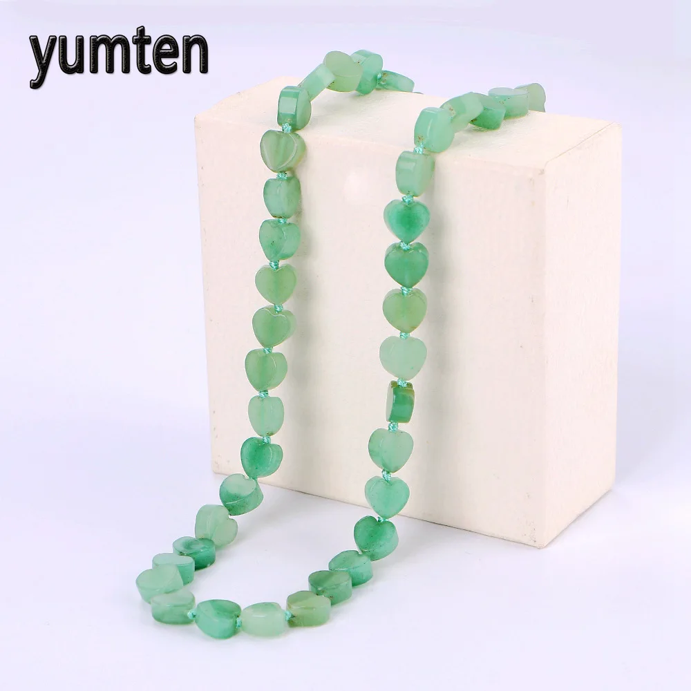 

Yumten Aventurine Jade Necklace Power Chakra Healing Stones Heart Love Crystal Womens Jewelry Zelda Skyrim Kpop Correntechocker
