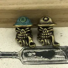 EDC Инструменты Нож бусины латунь зеленый круглый колпачок трубы Череп Бусы на шнурок Паракорд нож инструмент кулон