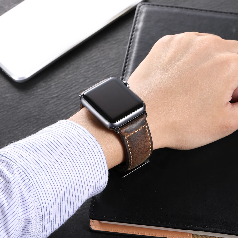 Ремешок для часов CHIMAERA винтажный кожаный спортивный браслет Iwatch серии 4 3 2 1