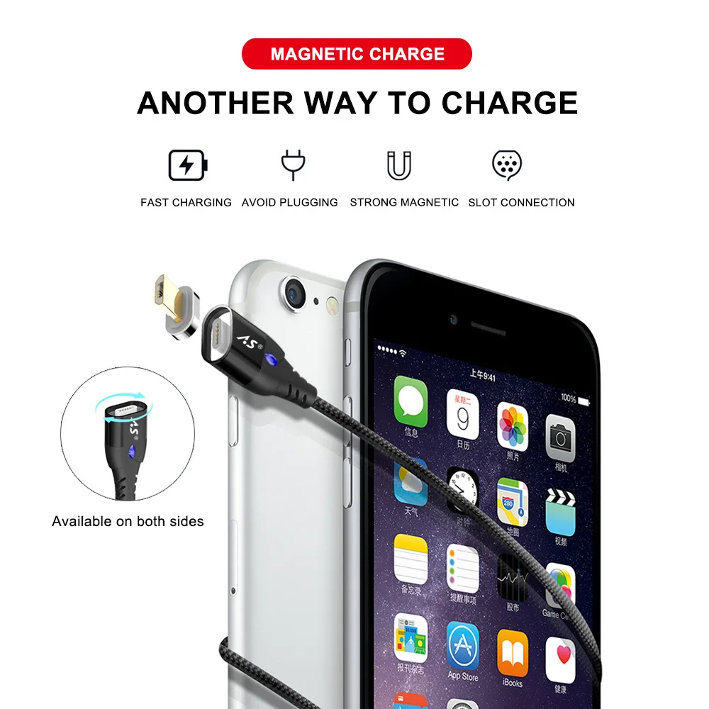 AS 3A المغناطيسي شاحن المصغّر usb كابل ل Xiaomi هواوي شاحن هاتف محمول يعمل بنظام تشغيل أندرويد سريع شحن المغناطيس سلك Microusb كابل بيانات سلك AS 3A المغناطيسي شاحن المصغّر usb كابل ل Xiaomi هواوي شاحن هاتف محمول يعمل بنظام تشغيل أندرويد سريع شحن المغناطيس سلك Microusb كابل بيانات سلك