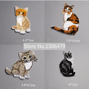 

5PCS Cute Little Kitty Animal Patches Children's Decorative Decals Iron on RS891