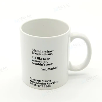 

Nordic Minimalist Black and White Andy Warhol Quotes Pop Kitchen Ceramic Water Cup Creative Gift Drinks Coffee Tea Milk Mugs Set