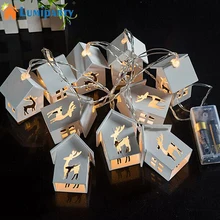 Светодиодный гирлянда деревянная гирлянда 10 светодиодный Рождественский Декор для комнаты струнная лампа для свадебной вечеринки праздничный Сказочный светильник s Новинка Ночной светильник