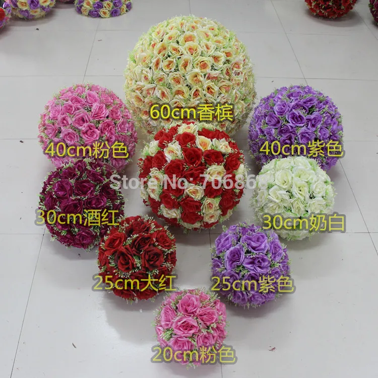

11inch Pack of 10 Romantic Rose Pomander satin Flower Balls for Wedding Centerpieces church Decorations wedding arch decor