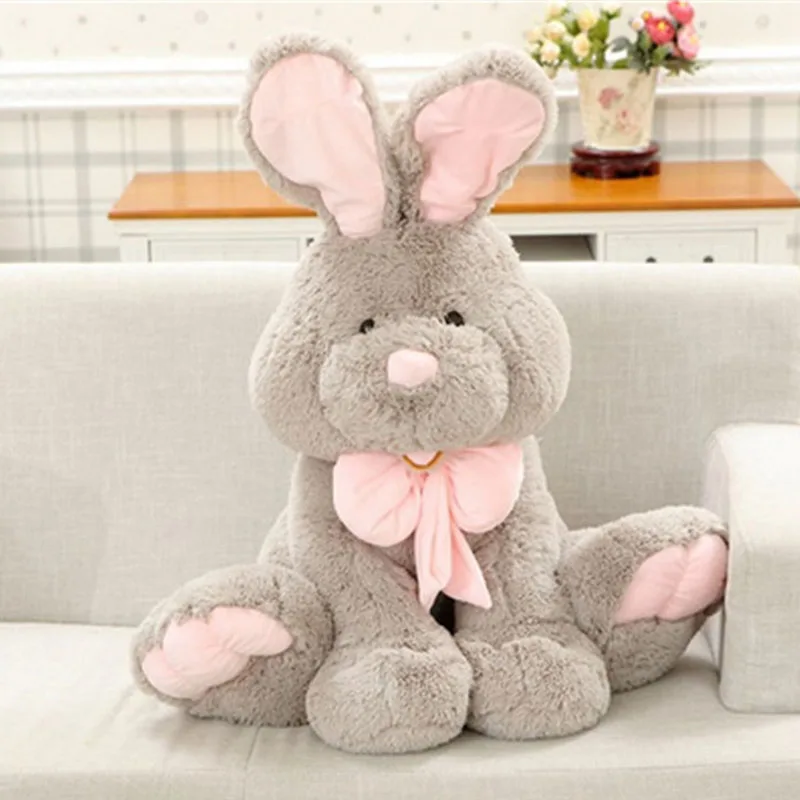 Details about   Giant Stuffed Bunny Toy Soft Plush Animals Rabbit Doll Gray 2 Size Birthday Gift 