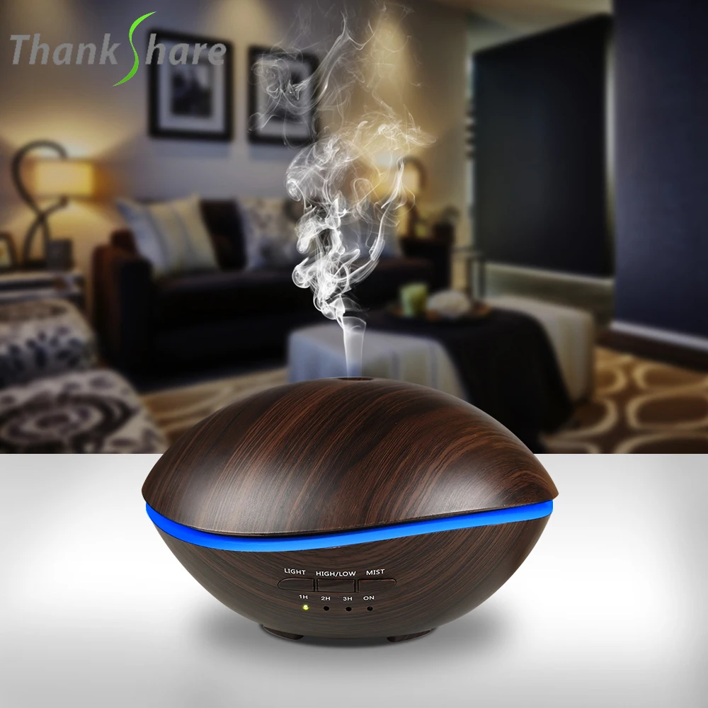 

THANKSHARE 500ML Air Ultrasonic Humidifier LED Lamp Essential Oil Diffuser Atomizer Air Freshener Mist Maker For Home Office
