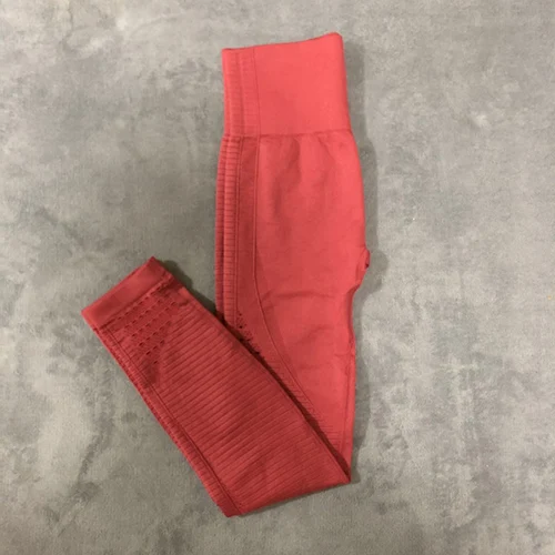 Бесшовные леггинсы с высокой талией, леггинсы с пуш-ап, спортивные женские штаны для фитнеса, бега, йоги, энергетические бесшовные леггинсы, спортивные штаны для спортзала - Цвет: red