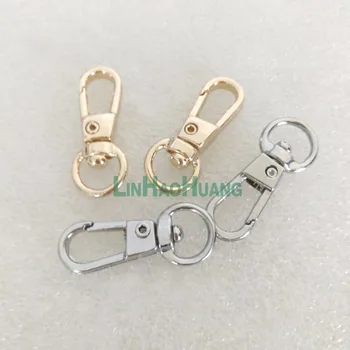 

50pcs/lot Gold/Silver Trigger Metal Swivel Clips Snap Hook 9mm Alloy Swivel Clasps DIY Dog Cat Leashes Bags Straps Accessories