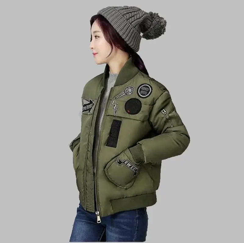 

2016 Winter New Slim Long-sleeved Printed Baseball Clothing Coat Students Cotton Jacket Warm Clothing Winter Outwear Parka G1869