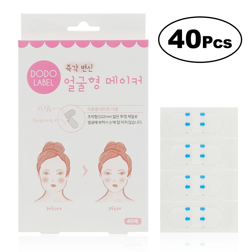 ELECOO 40 шт. V-shape Face Lift Tape Label клейкая лента для макияжа Fast для лица и подбородка Lift Up beauty Tools V Line Face Tape оптовая продажа